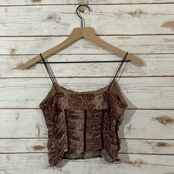 Princess Polly Snakeskin Print Margie Top - Brown - US 6 - Picture 15 of 15
